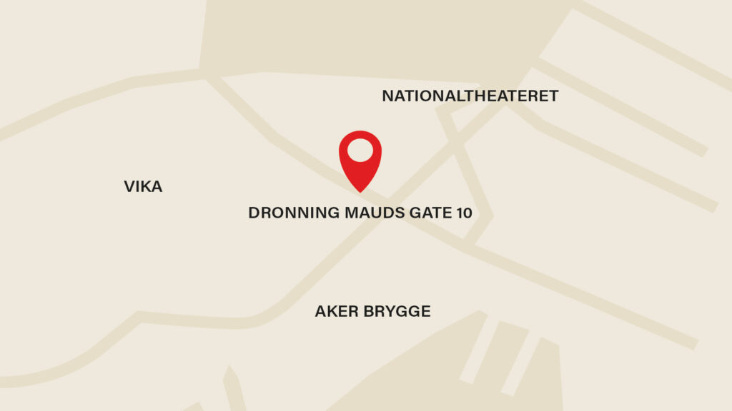 Kart over Dronning Mauds gate 10 i Oslo