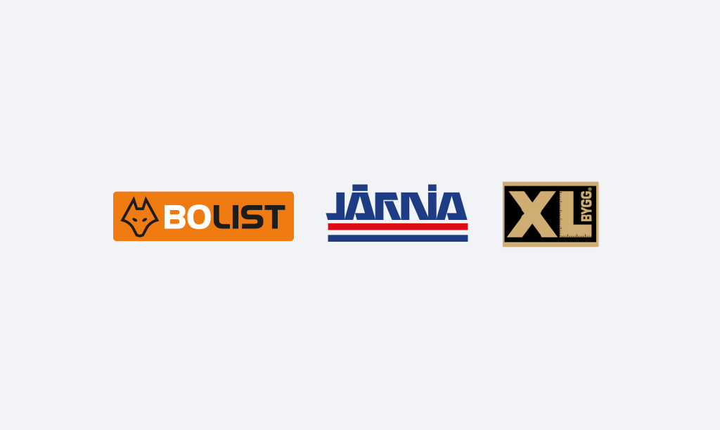 Bilde av logoene til Bolist, Jarnia og XL bygg