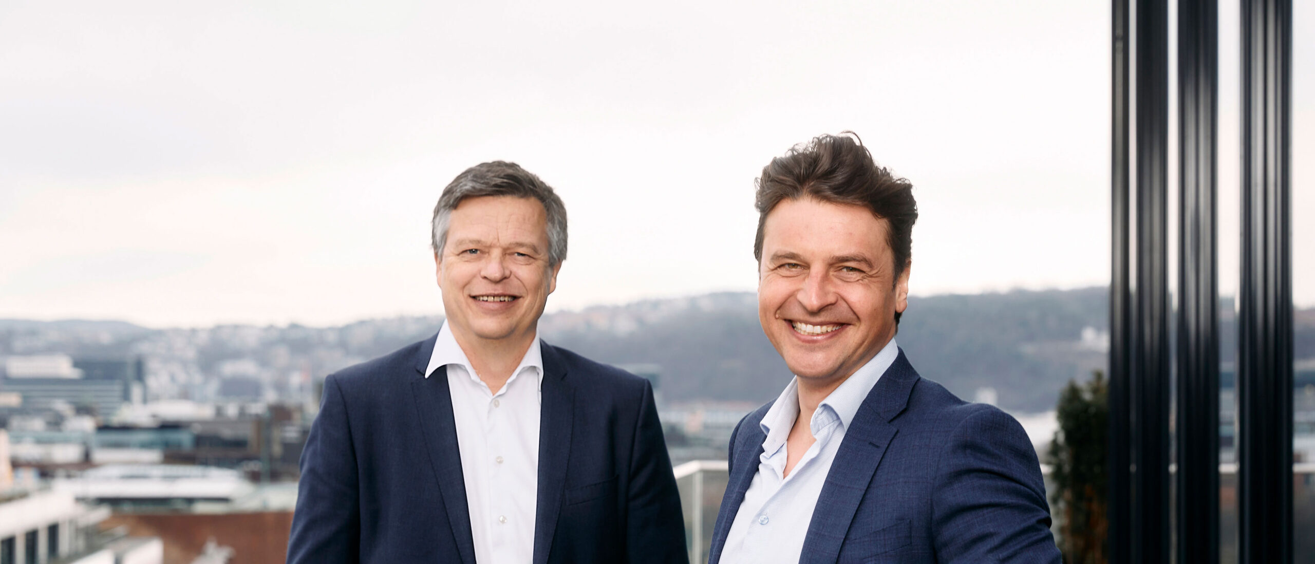 Konsernsjef Morten Borge og investeringsdirektør Tom Erik Myrland